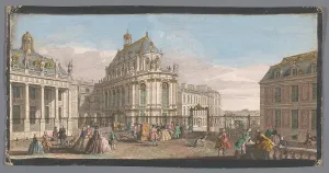 Palanquin Prints: View of the Palace of Versailles, 1700-1799. Creators: Anon, Jacques Rigaud