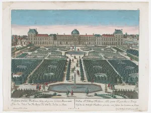 Garden Design Prints: View of the Palais des Tuileries in Paris seen from the Jardin des Tuileries