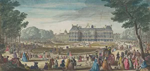 Formal Garden Prints: View of the Palais du Luxembourg in Paris seen from the garden