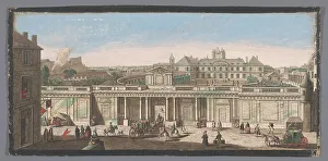 Carriages Prints: View of the Palais du Temple in Paris, 1700-1799. Creators: Anon, Jacques Rigaud