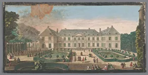 Jean Rigaud Prints: View of the Palais du Temple in Paris seen from the garden