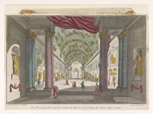 Daumont Jean Francois Prints: View of Palazzo Colonna gallery in Rome, 1745-1775. Creator: Anon