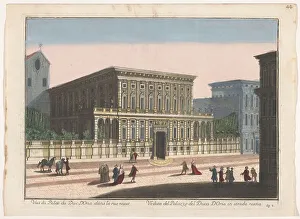 Genoa Liguria Italy Prints: View of the Palazzo Doria-Tursi in Genoa, 1700-1799. Creator: Unknown