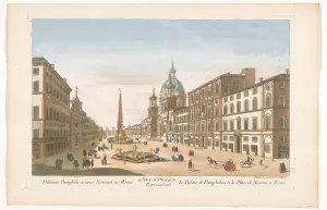 Daumont Jean Francois Prints: View of the Palazzo Pamphili and Piazza Navona in Rome, 1745-1775. Creator: Anon