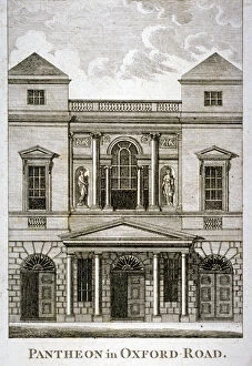 Oxford Street Gallery: Front view of the Pantheon, Oxford Street, Westminster, London, 1814