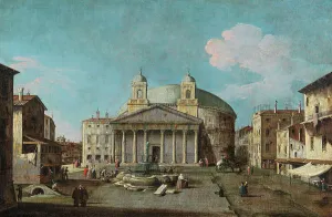Pantheon Prints: View of the Pantheon in Rome. Creator: Canal, Bernardo (1664-1744)