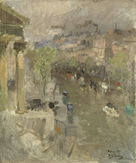 La Madeleine Prints: View from Paris near the Madeleine Church, 1897. Creator: Frits Thaulow