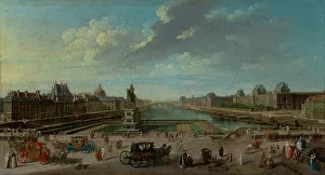 Strolling Prints: A View of Paris from the Pont Neuf, 1763. Creator: Nicolas Raguenet