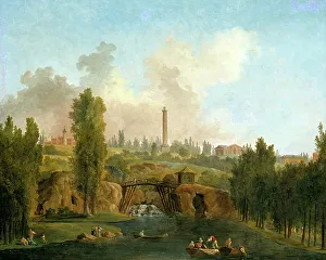Robert Hubert Prints: View of the Park of Méréville, 1790. Creator: Hubert Robert