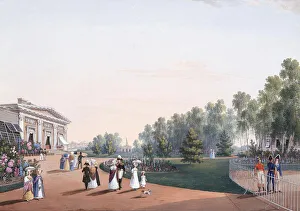 The View of the Park near the Yelagin Palace, 1823. Artist: Beggrov, Karl Petrovich (1799-1875) The View of the Park near the Yelagin Palace, 1823. Artist: Beggrov, Karl Petrovich (1799-1875)