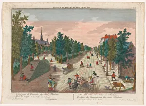 Probst Georg Balthasar Prints: View of a park in Schiedam, 1742-1801. Creator: Anon