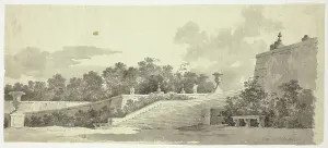 Bushes Prints: View of the Park at Versailles: Staircase