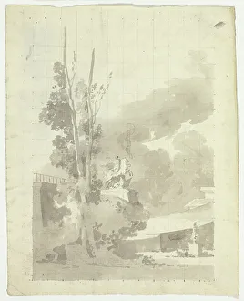 Transfer Prints: View of the Park at Versailles: Terrace