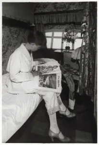 Pyjamas Prints: View of a passenger cabin on board Zeppelin LZ 127 Graf Zeppelin, 1933