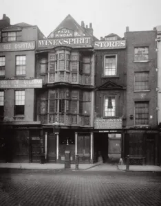 View of the Paul Pindar Tavern, Bishopsgate, City of London, 1878