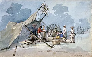 George Shepherd Prints: View of people attending Peckham Fair, London, c1820. Artist: George Shepherd