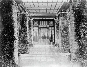 Cyanotypes 1900 1910 Gmgpc Prints: View of pergola, toward door, to home of Edmund Cogswell Converse
