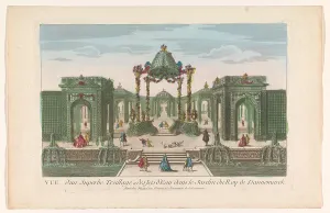 Garden Design Prints: View of the Pergola and the fountains of a garden of the king of Denmark