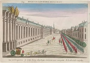 Augustus Ii Collection: View and perspective of the entrance of the King of Poland in Warsaw with his palace, 1735