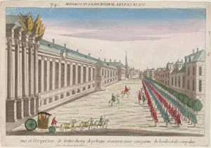 View and perspective of the entrance of the King of Poland in Warsaw with his palace, 1735 View and perspective of the entrance of the King of Poland in Warsaw with his palace, 1735