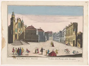 Genoa Liguria Italy Prints: View of the Piazza della Nunziata in Genoa, 1700-1799. Creator: Unknown