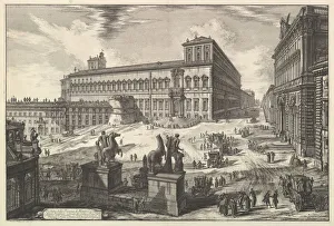 Vedute Di Roma Prints: View of the Piazza di monte Cavallo, from Vedute di Roma (Roman Views), ca. 1773