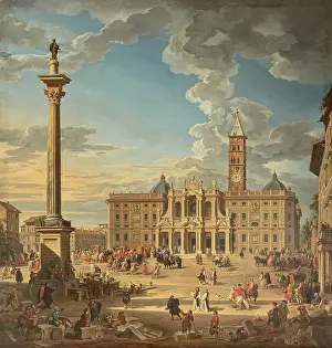 Santa Maria Maggiore Prints: View of the Piazza Santa Maria Maggiore