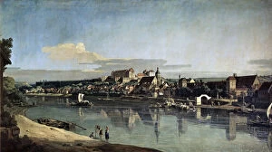Elbe Gallery: View of Pirna from the right bank of the Elbe, c1753. Artist: Bernardo Bellotto