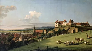 Images Dated 15th March 2011: View of Pirna from the Sonnenstein Castle, 1750s