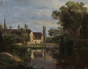 Johan Christian Clausen Dahl Prints: View of Plauen at the River Weisseritz, 1822. Creator: Johan Christian Dahl