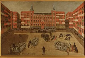 Upright Gallery: View of the Plaza Mayor of Madrid in a bullfight, 1675-1680