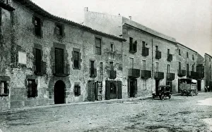 Vehicles Prints: View of the Plaza Prat de la Riba in Castelltercol, on a postcard from the 1910s