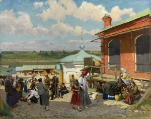 View of Plyos, 1918. Artist: Makovsky, Alexander Vladimirovich (1869-1924) View of Plyos, 1918. Artist: Makovsky, Alexander Vladimirovich (1869-1924)