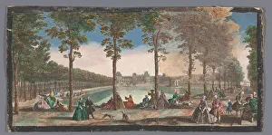 Jean Rigaud Prints: View of the pond of the garden of the Palais de Fontainebleau