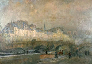 View of the Pont Neuf and the Ile de la Cite, Paris, late 19th / early 20th century. Artist: Albert Lebourg