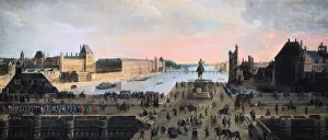 Mid 17th Century Prints: View of Pont Neuf, Paris, c1635