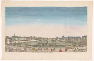 Carriages Prints: View of the Pont Neuf over the Seine River in Paris