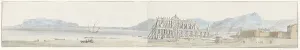 Ducros Abraham Louis Rodolphe Prints: View of Port and Bastion in Palermo, 1778. Creator: Louis Ducros