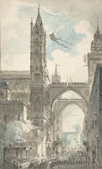 View of the Portal and Principal Entrance of the Cathedral of Palermo during the Festival