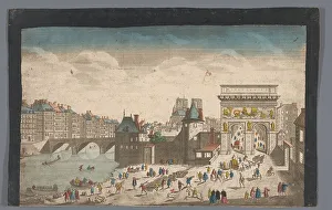 Prepared Paper Prints: View of the Porte Saint-Bernard and the Pont de la Tournelle over the Seine River in Paris