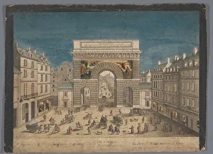 Prepared Paper Prints: View of Porte Saint-Martin in Paris, 1745-1775. Creator: Anon