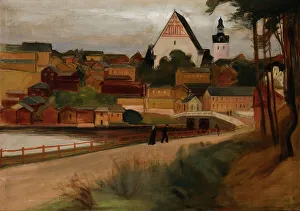 Embankment Prints: A view of Porvoo, 1899. Creator: Magnus Enckell