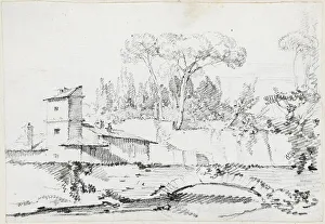 Vien Joseph Marie I Prints: View of the Prato of the Villa Borghese, 1744/1750. Creator: Joseph-Marie Vien the Elder