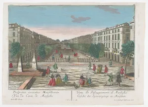 Probst Georg Balthasar Prints: View of a promenade in Marseille, 1742-1801. Creator: Anon