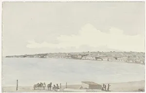 Ducros Abraham Louis Rodolphe Prints: View of the promontory of Posillipo with ancient palace... 1778. Creator: Louis Ducros
