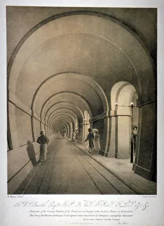 Isambard Kingdom Brunel Gallery: View of the (proposed) western archway of the Thames Tunnel, London, c1831