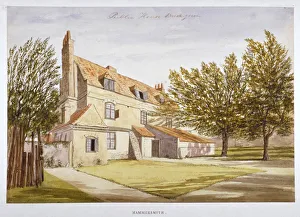 John Claude Nattes Prints: View of a public house, Brook Green, Hammersmith, London, c1820