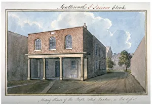 Yates Prints: View of the Quakers Meeting House on Redcross Street, Southwark, London, 1825. Artist