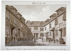 John Chessell Prints: View of Queens Court, Upper Ground Street, Southwark, London, 1827