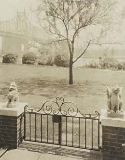 Gelatin Silver Prints 1920 1930 Gmgpc Prints: View of Queensborough Bridge from Terrace at home of Miss Anne Morgan